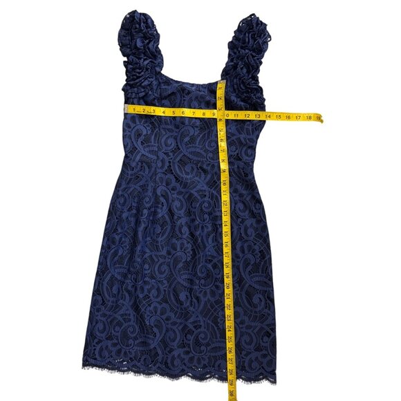 Lilly Pulitzer Mara Bright Navy About Face Two Tone Lace Dress Sleeveless Size 2 - Picture 5 of 16